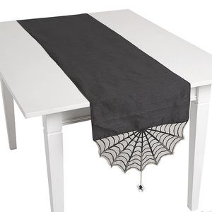 Gothic Halloween Spiderweb Table Runner nwt